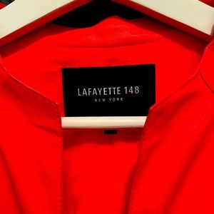 La Fayetteville 148 NY Lambskin Zip Jacket Vermilion color Size 14